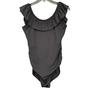 Movemama Ruffle One-Piece Swimsuit Black Size M
